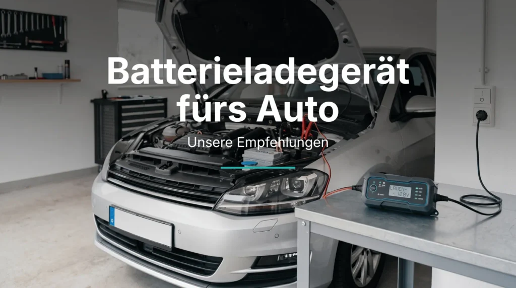 Batterieladegerät am Auto beim Laden der Autobatterie