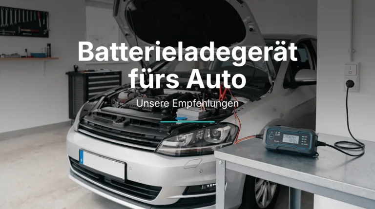 Batterieladegerät am Auto beim Laden der Autobatterie