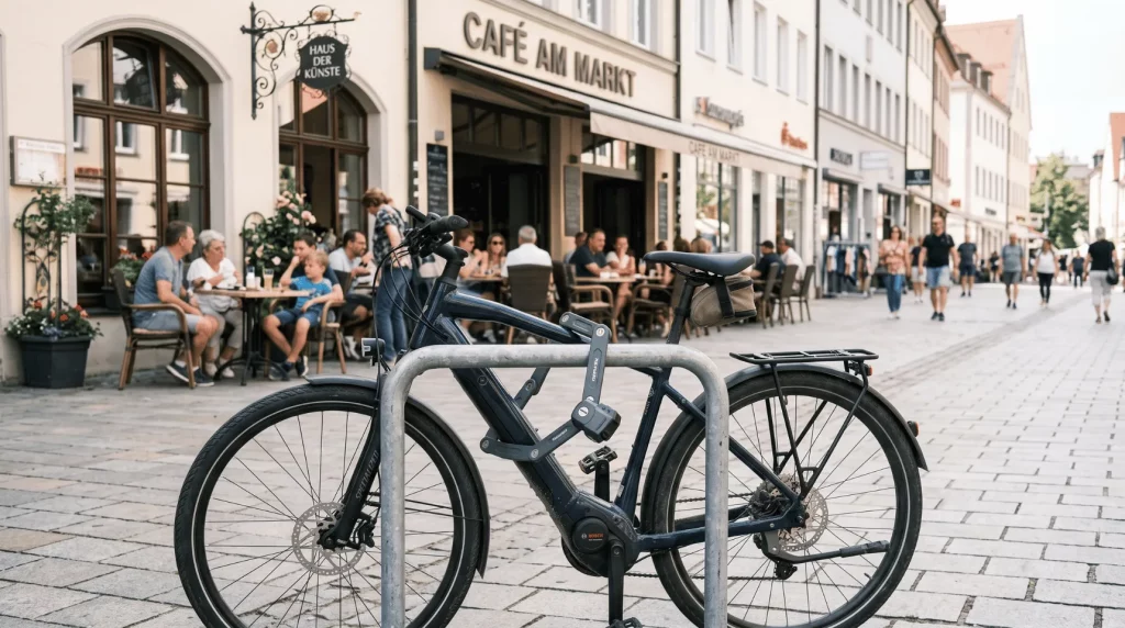 Fahrrad vor Diebstahl schützen mit einem stabilen Faltschloss am Fahrradständer