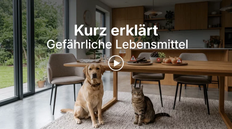 Vorschaubild zum Video „Gefährliche Lebensmittel für Hunde und Katzen kurz erklärt“.