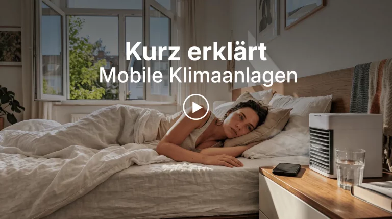 Vorschaubild zum Kurz erklärt-Video über mobile Klimaanlagen.