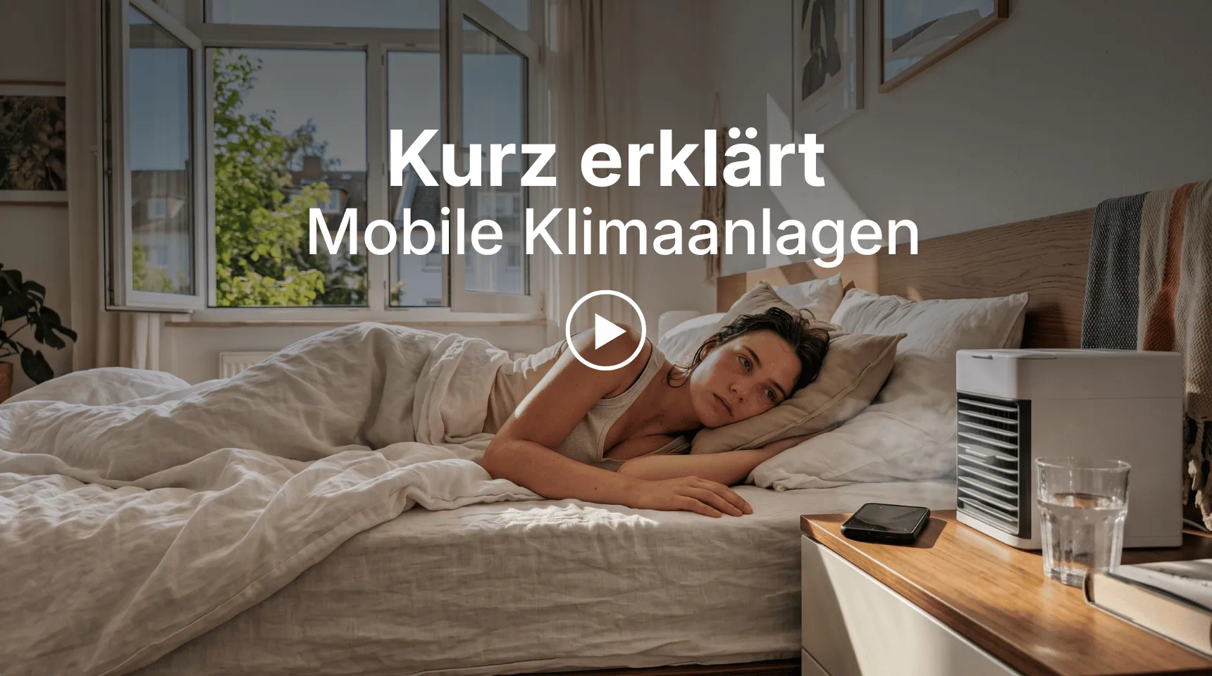 Vorschaubild zum Kurz erklärt-Video über mobile Klimaanlagen.