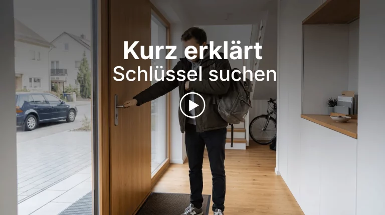 Titelbild der Kurz erklärt-Seite zum Thema Schlüssel suchen mit Bluetooth-Tracker.