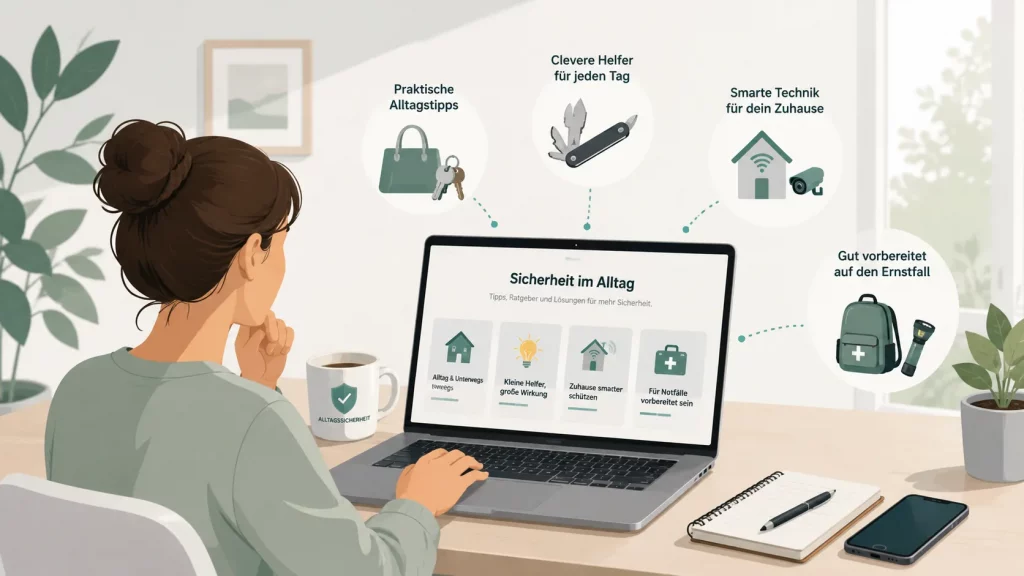 Illustration zur Orientierung in den Themenwelten von Alltagssicherheit